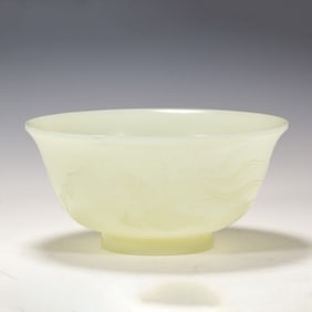 HETIAN JADE CARVED BOWL