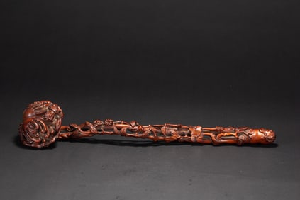 CHENXIANG ALLOESWOOD CARVED RUYI SCEPTER