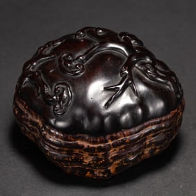 ZITAN AND BURL WOOD LIDDED BOX