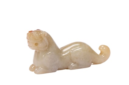 ANCIENT JADE CARVED TIGER ORNAMENT