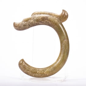 ANCIENT JADE CARVED PIG DRAGON ORNAMENT
