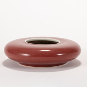 A CHINESE RED MONOCHROME BRUSH WASHER