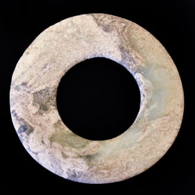 A CHINESE ANCIENT JADE BI COIN DISC