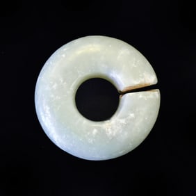 A CHINESE ANCIENT JADE BI COIN DISC