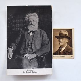 OLD POSTCARD RUDOLF EUCKEN 1910, VINTAGE TOBACCO CARD PHILIPP SCHEIDEMANN