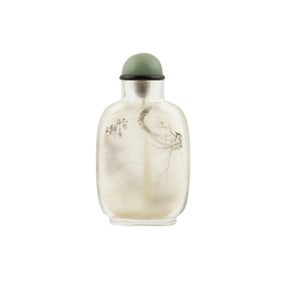 ZHOU LEYUAN INNER PAINTING GLASS SNUFF BOTTLE