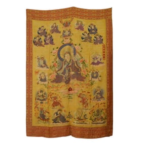 RARE 18TH C. LARGE CHINESE SINO-TIBETAN THANGKA
