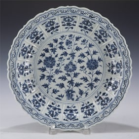 MING BLUE AND WHITE PLATE
