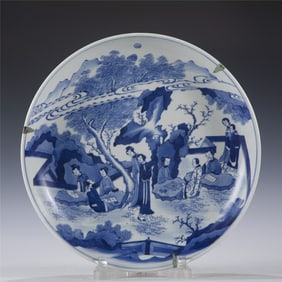 QING BLUE AND WHITE DISH PLATE