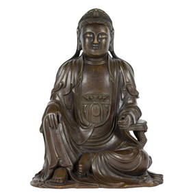 QING BRONZE BODHISATTVAS BUDDHA (1 of 3)