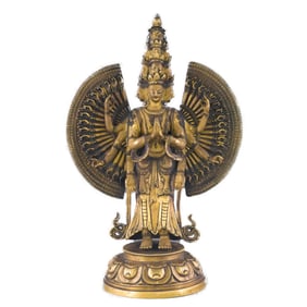 GILT BRONZE 11 FACES 1000 HANDS AVALOKITESHVARA