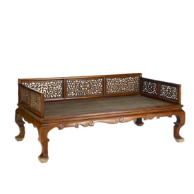 HUANGHUALI OPEN-WORKS CARVED LUOHAN BED