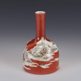 FAMILLE ROSE LANDSCAPE MALLET BOTTLE
