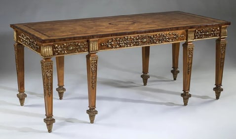 HENREDON BRONZE MOUNTED PARQUETRY INLAID DESK