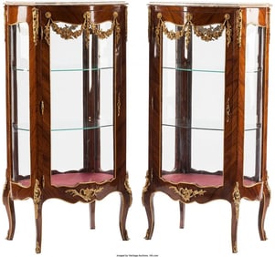A PAIR OF LOUIS XV-STYLE GILT BRONZE-MOUNTED MAH