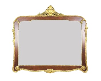 GEORGIAN-STYLE MAHOGANY AND PARCEL-GILT MIRROR