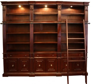 GRAND SCALE TUSCAN STYLE MAHOGANY LIBRARY CABINET