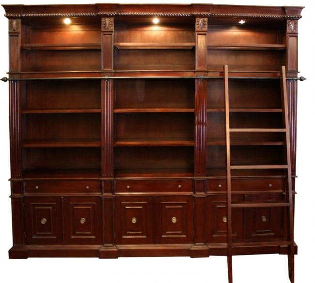 GRAND SCALE TUSCAN STYLE MAHOGANY LIBRARY CABINET (1 of 1)