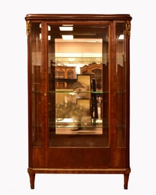 FRENCH LOUIS XVI MAHOGANY CHINA CABINET WITH ORMOLU