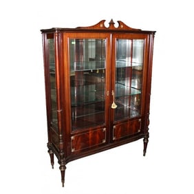 MAHOGANY CABINET WITH BEVELED GLASS
