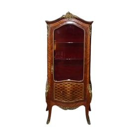 FRENCH LOUIS XVI STYLE MARQUETRY VITRINE