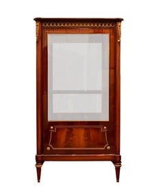 MAHOGANY CABINET WITH BEVELED GLASS