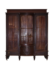 MID CENTURY 3 DOORS DISPLAY CABINET
