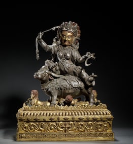 GILDED BRONZE STATUE OF TIBETAN BUDDHISM