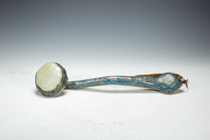 JADE - INLAID CLOISONNE RUYI SCEPTER