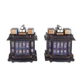 PAIR OF ZITAN STATIONERY CABINETS