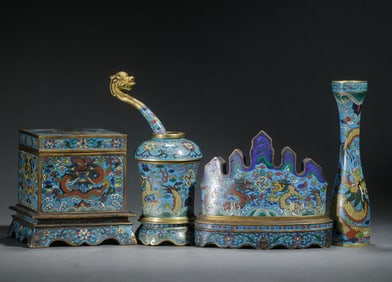 SET OF CLOISONNE STATIONERY