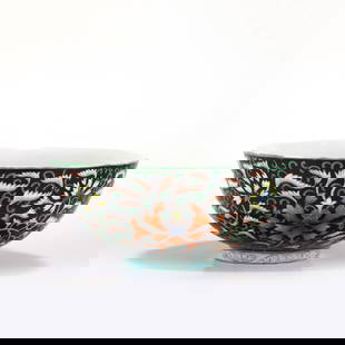 DAQING DAOGUANG FAMILLE ROSE BOWL: PROVENANCE: Hattiesburg, Mississippi, Private collector. Dimensons: Height: 5.7 cm, Diam: 13.6 cm Chinese Qing Dynasty DaoGuang Famille Rose Lotus Porcelain Bowl. The porcelain potted with a
