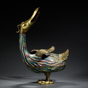 CLOISONNE PRECIOUS DUCK - SHAPED ORNAMENT