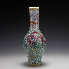 QING YONGZHENG FAMILLE ROSE LARGE VASE