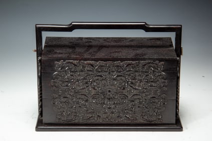 DARK - WOOD CADDY WITH HANDLE