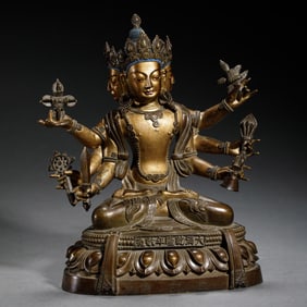 GILDED BRONZE STATUE OF TIBETAN BUDDHISM