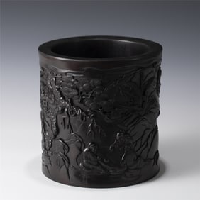 QING ROSEWOOD BRUSH POT