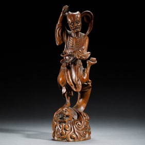 ZITAN WOOD - CARVED ARHAT STATUE