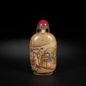 AN INSIDE - PAINTED SNUFF BOTTLE