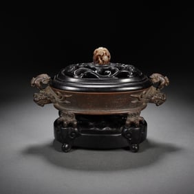 A BRONZE INCENSE BURNER