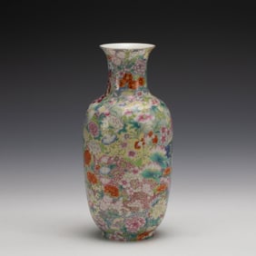 FAMILLE ROSE MILLE FLEUR VASE