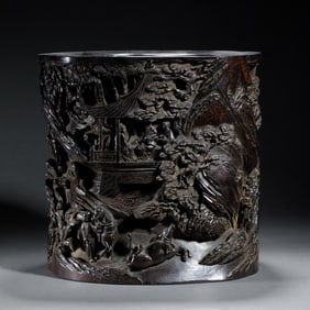 RED SANDALWOOD BRUSH POT