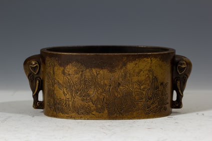 A BRONZE INCENSE BURNER
