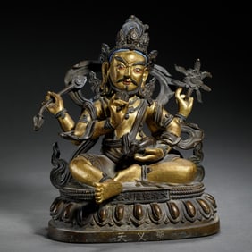 GILDED BRONZE STATUE OF TIBETAN BUDDHISM