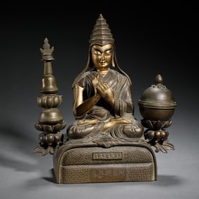 GILDED BRONZE STATUE OF TIBETAN BUDDHISM