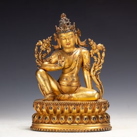 GILDED BRONZE BUDDHA STATUE