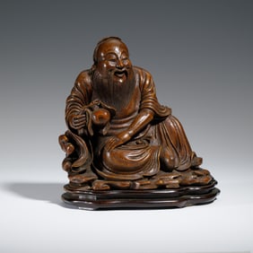 BAMBOO - CARVED STATUE OF CONFUCIUS
