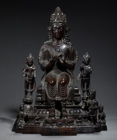 BUDDHIST STATUE IN RED SANDALWOOD