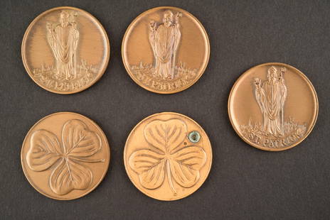 FIVE ST PATRICK TOKENS: FIVE ST PATRICK TOKENS