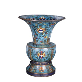 A CLOISONNE ENAMEL GU VASE